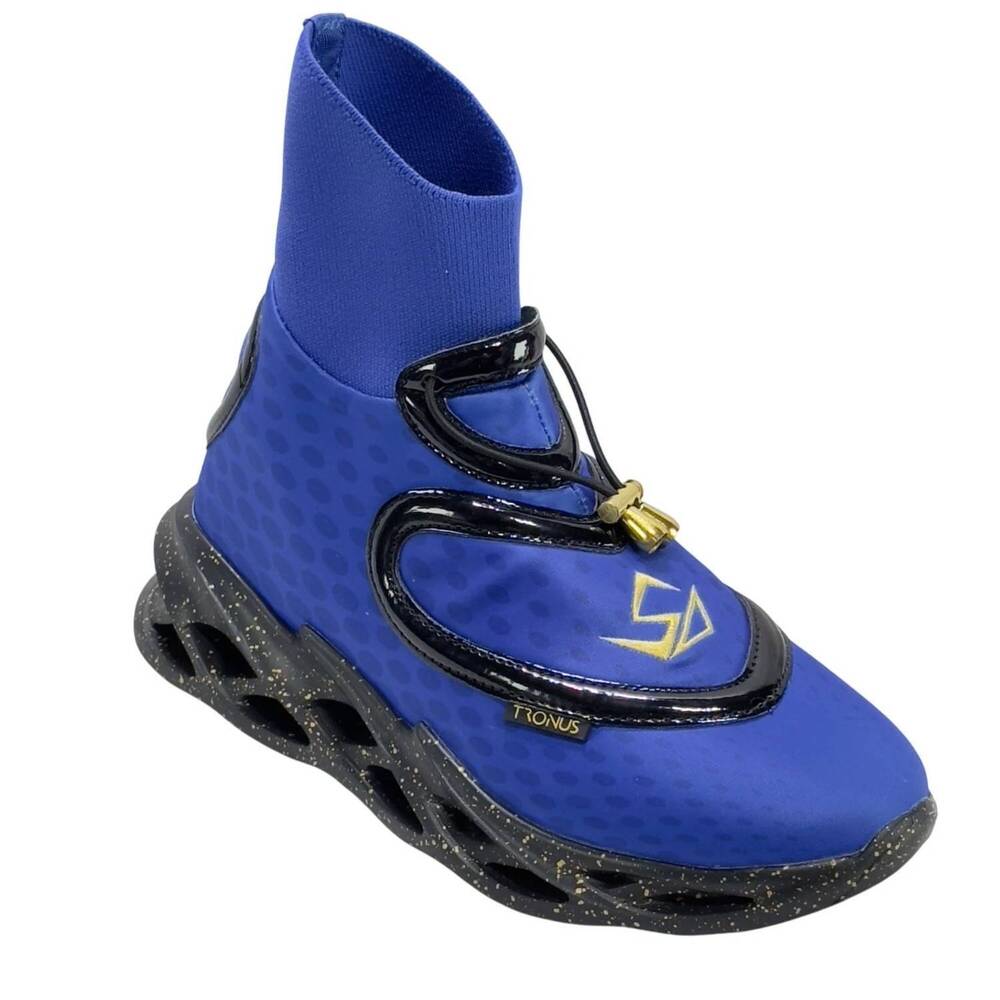NEW TRONUS unisex midnight sneaker in blue/black/gold